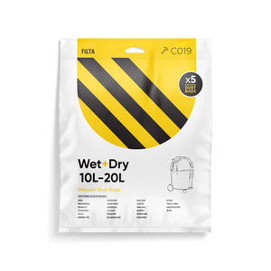 Vacuum Cleaner Dust Bags Wet & Dry SMS Multi Layered 10L - 20L : 5 Pack - Compaitable With Many Models Including Karcher/Nilfisk/Hoover/Kerrick/Pullman/Royobi/Ozito/Stihl/Wirbel/Rupes/Delonghi/Ghibli/Bosch/Duravac/Milwaukee & Many Other Brands